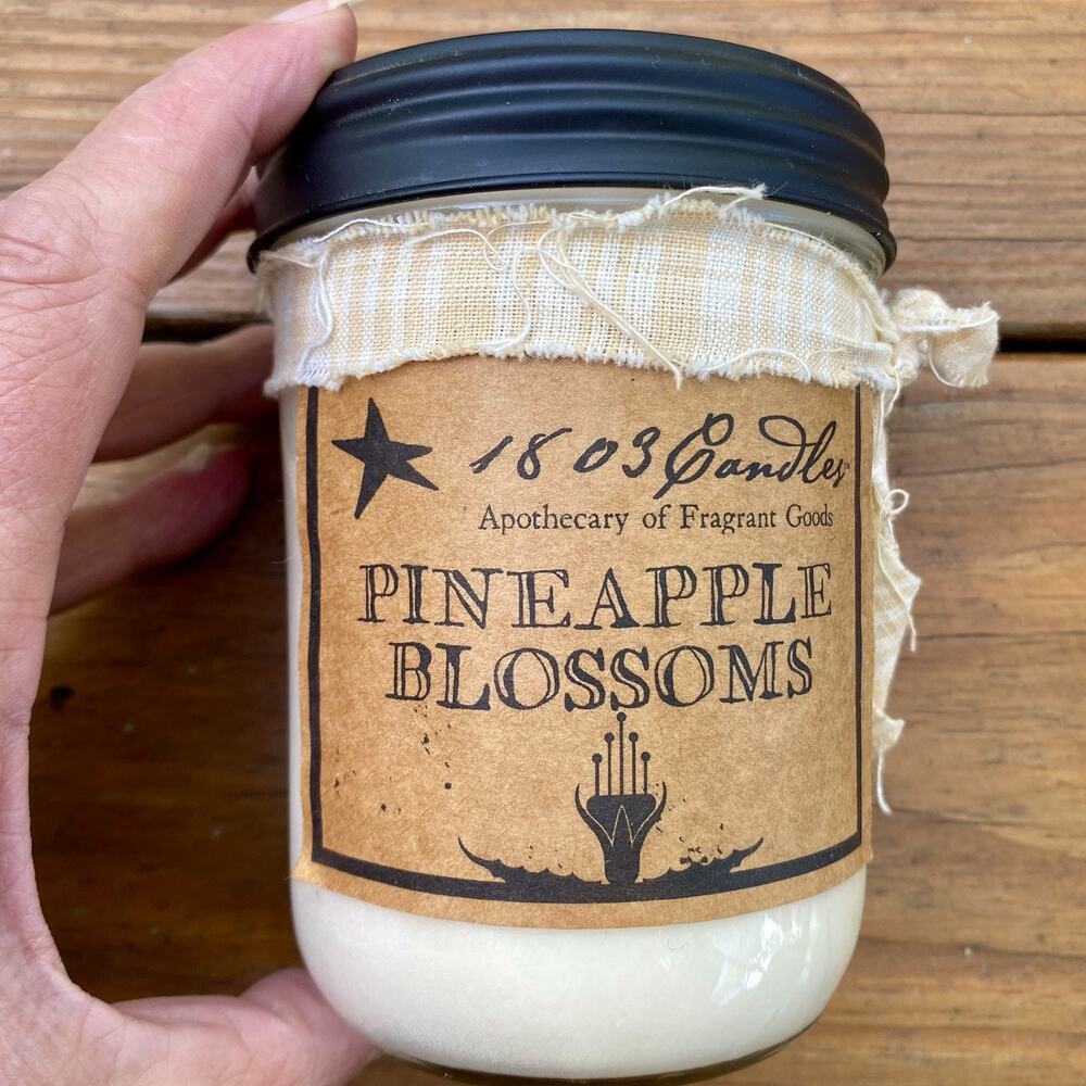 NEW 1803 Candles 14 oz. Jar Candle Pineapple Blossom Country Cottagecore